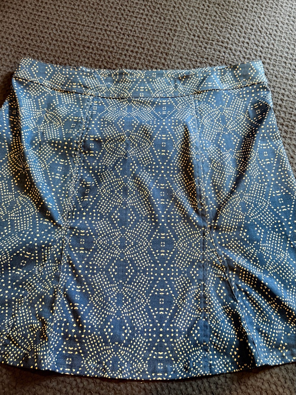 Rip Skirt Large EUC ADJ Velcro Waist Summer Perfect Blue/White Resort Vacay Wear - Picture 7 of 7